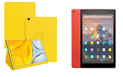 Чехол-подставка CRAYTON для Amazon Fire HD 10 2017, 2018 – стиль, защита и ручная сборка, цвет Жёлтый