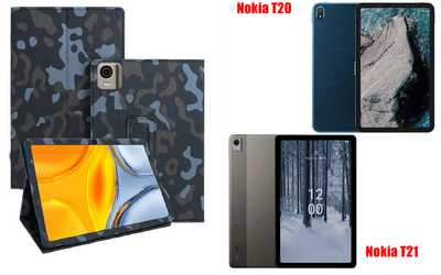 Чохол-підставка CRAYTON для Nokia T20, Nokia T21 – стиль, захист і ручна збірка, колір Хакі зима