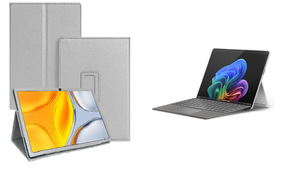 Чехол-подставка CRAYTON для Microsoft Surface 11 pro Copilot+ – стиль, защита и ручная сборка, цвет Серебро