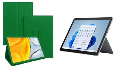 Чехол-подставка CRAYTON для Microsoft Surface Go, Go 2, Go 3 – стиль, защита и ручная сборка, цвет Зеленый тм