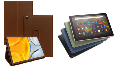 Чехол-подставка CRAYTON для Amazon Fire HD 10 (11th gen. 2021) – стиль, защита и ручная сборка, цвет Коричневый св