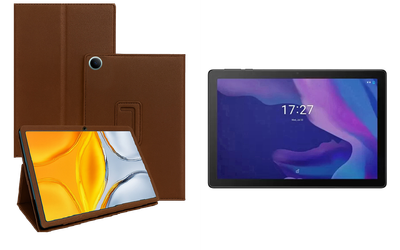 Чехол-подставка CRAYTON для Alcatel TKEE MAX (8095) – стиль, защита и ручная сборка, цвет Коричневый св