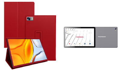 Чехол-подставка CRAYTON для Thomson TEOX10 LTE – стиль, защита и ручная сборка, цвет Красный