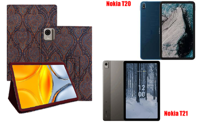 Чехол-подставка CRAYTON для Nokia T20, Nokia T21 – стиль, защита и ручная сборка, цвет Пестрый
