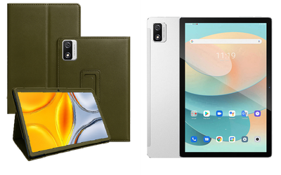 Чехол-подставка CRAYTON для Blackview Tab 12, 12 Pro – стиль, защита и ручная сборка, цвет Оливковый
