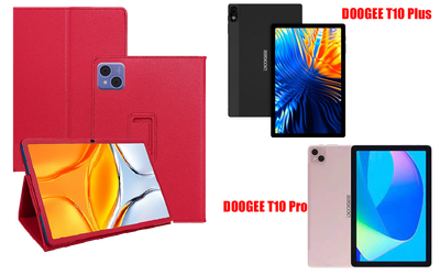 Чехол-подставка CRAYTON для DOOGEE T10 Plus, T10 Pro – стиль, защита и ручная сборка, цвет Малиновый