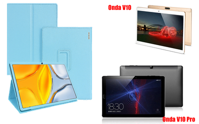 Чехол-подставка CRAYTON для Onda V10, V10 Pro – стиль, защита и ручная сборка, цвет Голубой