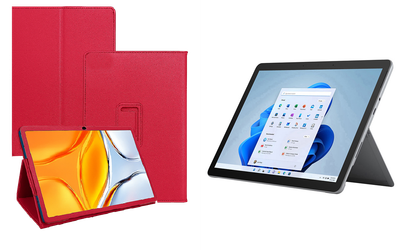 Чехол-подставка CRAYTON для Microsoft Surface Go, Go 2, Go 3 – стиль, защита и ручная сборка, цвет Малиновый