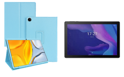Чехол-подставка CRAYTON для Alcatel TKEE MAX (8095) – стиль, защита и ручная сборка, цвет Голубой