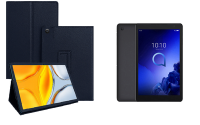 Чехол-подставка CRAYTON для Alcatel 3T 10 (2020) – стиль, защита и ручная сборка, цвет Синий тм