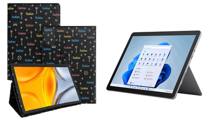 Чехол-подставка CRAYTON для Microsoft Surface Go, Go 2, Go 3 – стиль, защита и ручная сборка, цвет Фэшн черный