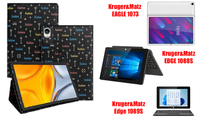 Чехол-подставка CRAYTON для Kruger&Matz EAGLE 1073, EDGE 1088S, Edge 1089S – стиль, защита и ручная сборка, цвет Фэшн черный