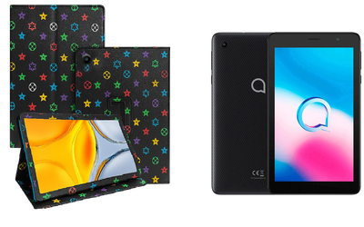 Чехол-подставка CRAYTON для Alcatel 1T 7 4G (9013X) – стиль, защита и ручная сборка, цвет Л черный