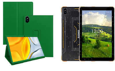 Чехол-подставка CRAYTON для Sigma mobile TAB A1033 X-treme – стиль, защита и ручная сборка, цвет Зеленый тм