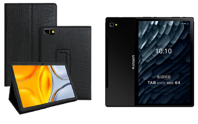 Чехол-подставка CRAYTON для Sigma mobile Tab A1010 4G, Tab A1010 Neo – стиль, защита и ручная сборка, цвет Крокодил