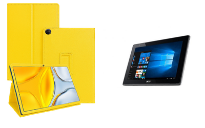 Чехол-подставка CRAYTON для Acer One 10 S1003 – стиль, защита и ручная сборка, цвет Жёлтый