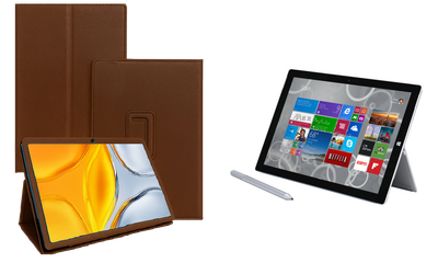 Чехол-подставка CRAYTON для Microsoft Surface Pro 2, Pro 3, Pro 4 – стиль, защита и ручная сборка, цвет Коричневый св