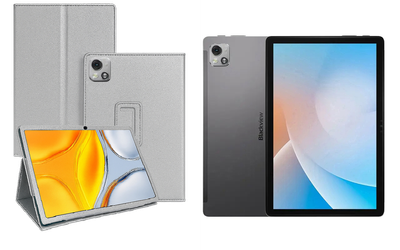 Чехол-подставка CRAYTON для Blackview Tab 13, Tab 13 Pro – стиль, защита и ручная сборка, цвет Серебро