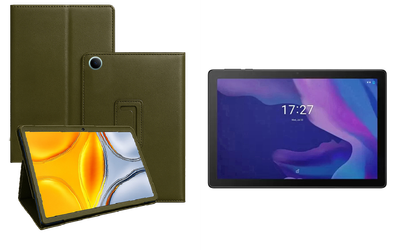 Чехол-подставка CRAYTON для Alcatel TKEE MAX (8095) – стиль, защита и ручная сборка, цвет Оливковый