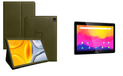 Чехол-подставка CRAYTON для Prestigio Muze 3231 4G, Muze 4231 4G – стиль, защита и ручная сборка, цвет Оливковый