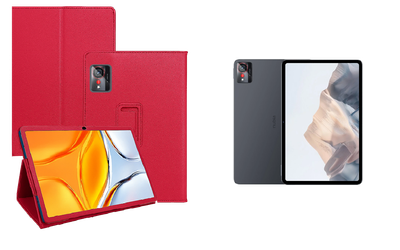 Чехол-подставка CRAYTON для ZTE Nubia Pad Pro – стиль, защита и ручная сборка, цвет Малиновый
