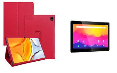 Чехол-подставка CRAYTON для Prestigio Muze 3231 4G, Muze 4231 4G – стиль, защита и ручная сборка, цвет Малиновый