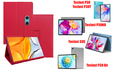 Чехол-подставка CRAYTON для Teclast P30, P30HD, P30S, P30T, P30 Air – стиль, защита и ручная сборка, цвет Малиновый