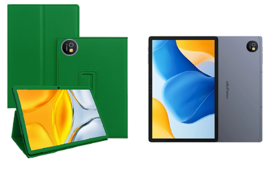 Чехол-подставка CRAYTON для Ulefone Tab A10 Pro – стиль, защита и ручная сборка, цвет Зеленый тм