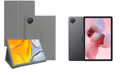 Чехол-подставка CRAYTON для Blackview Oscal Pad 18 – стиль, защита и ручная сборка, цвет Серый тм