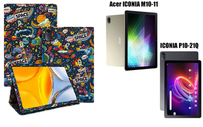 Чехол-подставка CRAYTON для Acer ICONIA M10-11, ICONIA P10-21Q – стиль, защита и ручная сборка, цвет Космос