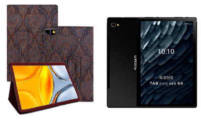 Чехол-подставка CRAYTON для Sigma mobile Tab A1010 4G, Tab A1010 Neo – стиль, защита и ручная сборка, цвет Пестрый