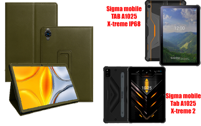 Чехол-подставка CRAYTON для Sigma mobile TAB A1025, A1025 X-treme 2 – стиль, защита и ручная сборка, цвет Оливковый
