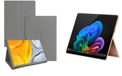 Чехол-подставка CRAYTON для Microsoft Surface Pro 10, Pro 11, Pro 11 X Elite – стиль, защита и ручная сборка, цвет Серый тм