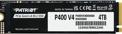 Диск SSD Patriot P400 V4 4TB M.2 2280 NVMe PCIe 4.0 x4 TLC (P400VP4TBM28H)