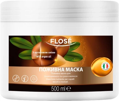 Маска для волосся Flose з аргановою олією Поживна для пошкодженого та сухого волосся 500 мл (8029840021916)