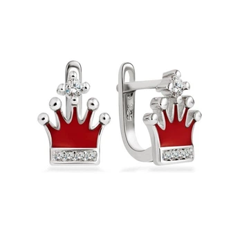 Серебряные сережки детские Короны
