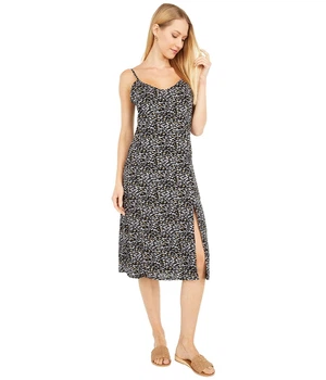 Женский сарафан Bobeau Midi Slip Dress w/Slit Color: Grey\Tan\Leopard (JD9W35HPCK) M