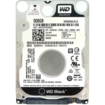 Накопитель HDD 2.5" SATA 500GB WD Black 7200rpm 32MB (WD5000LPLX) - Refurbished