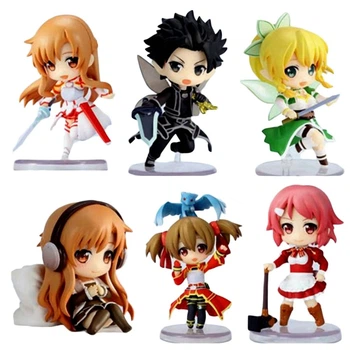 Набір аніме фігурок Sword Art Online Майстра меча онлайн, набір 6 шт, 6 см (SAO 0020)