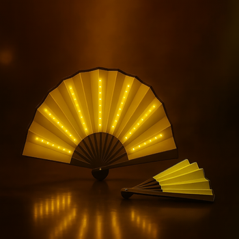 Веер ручной световой LED Желтый