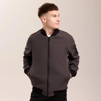 Мужской демисезонный бомбер SoftShell M темно-серый (OWbb3167dge)