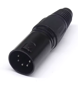 Кабельный аудио разъем XLR 5-контактный (папа), черный, 1 шт