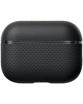 Магнитный чехол Pitaka Aramid Fiber Magnetic Case Plain Black/Grey для Airpods Pro 2nd Gen (APM2401)