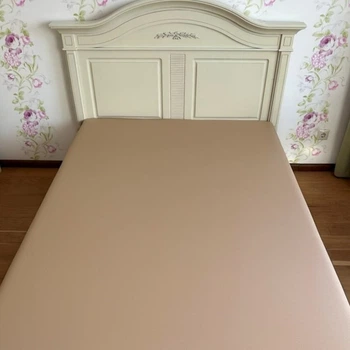 Простынь на резинке 180х200 темно-бежевая Велюр Colorful Home VP1