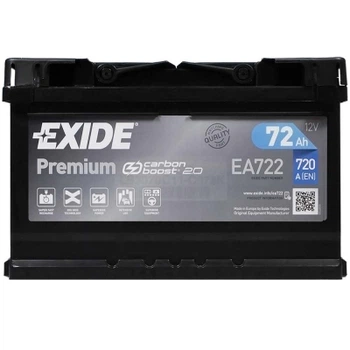 Аккумулятор автомобильный EXIDE PREMIUM 72A (EA722)