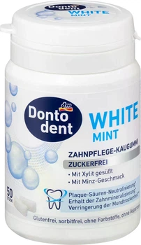 Жувальна гумка Dontodent FRESH WHITE з ксилітом м'ята 50 шт