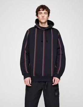 Худі на флісі Pull & Bear чорний-білий-червоний в візерунки RJQUT205 XS