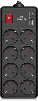 Мережевий фільтр-подовжувач Real-El RS-Protect 805 1.8 м Black (EL122300042)