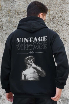 Чоловіче Утеплене Зіп Худі На Флісі Зіпер З Принтом Vintage Kane Black S/M (8055878)