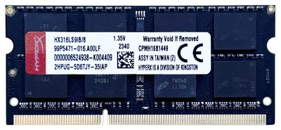Оперативная память Kingston HyperX SODIMM DDR3L 8Gb 1600Mhz (HX316LS9IB/8)